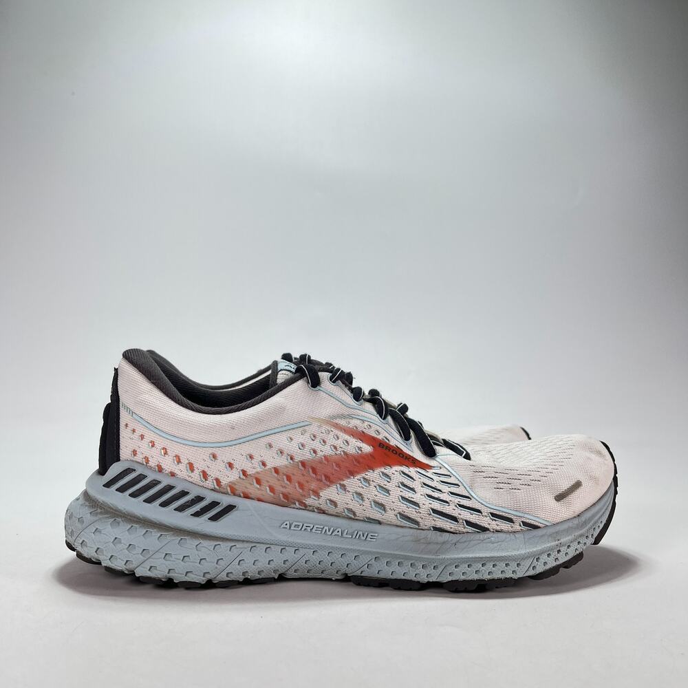 Brooks Adrenaline GTS 21 White Alloy Blue Athletic 1203291B193 Women's Size 8.5